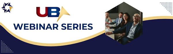 Promotional image for the Unified Boards Alliance (UBA) webinar series